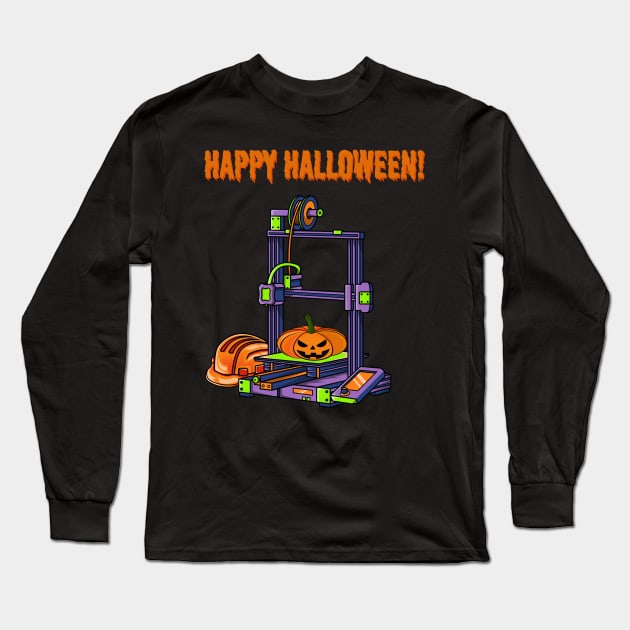 3D Printer #4 Halloween Edition Long Sleeve T-Shirt by Merch By Engineer